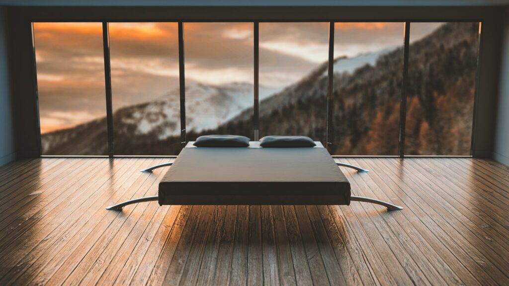 Minimal bed minimalistic lifestyle