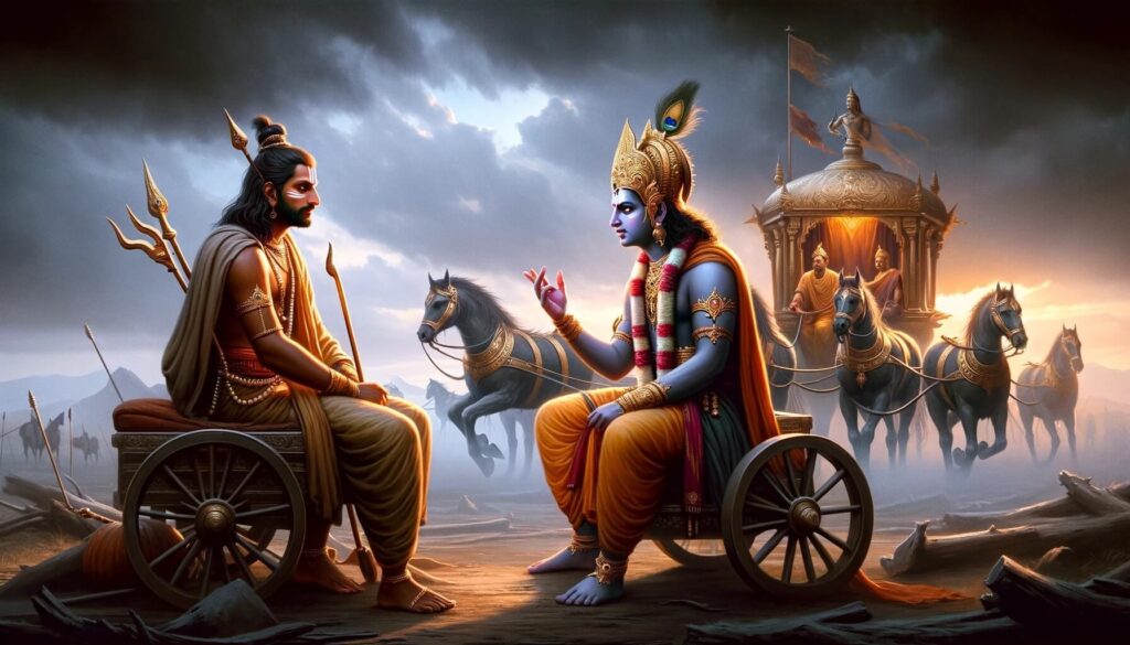 A Conversation Between Prince Arjuna and the God Lord Krishna during the grate war - Mahabharata